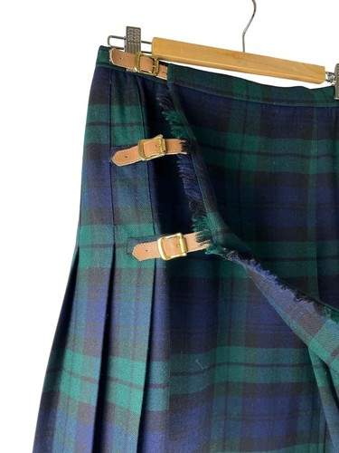 VTG Streetwear Designer Ralph Lauren Wool Plaid Pleated Midi Skirt, Women's 12 - Picture 5 of 9