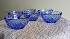 Set of 6 Vintage Blue Bowls by Duralex