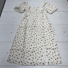 Glamorous White Vintage Floral Tie Back MIDI Dress Women’s Size 8 New