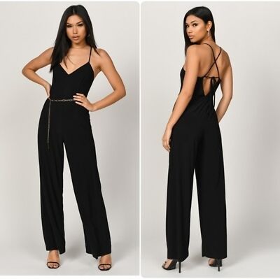 Tobi Late Night Wide Leg Jumpsuit in Black Women's size Small - Main Image
