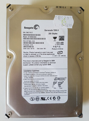 Seagate Barracuda 250 GB SATA 3,5'' Festplatte HDD intern ST3250823AS