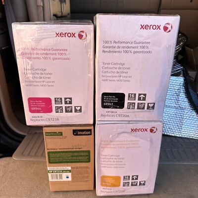 Lot Of 4 Xerox 6R944 Magenta 6R941 Black 6R943 Yellow C972XA Imation C9721A Cyan