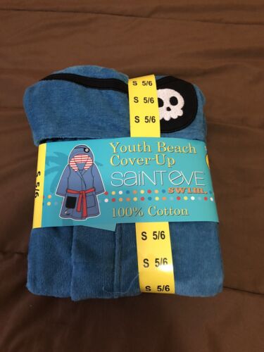 NWT Boy's Hooded Terry Velour Swim Cover-up Beach Robe