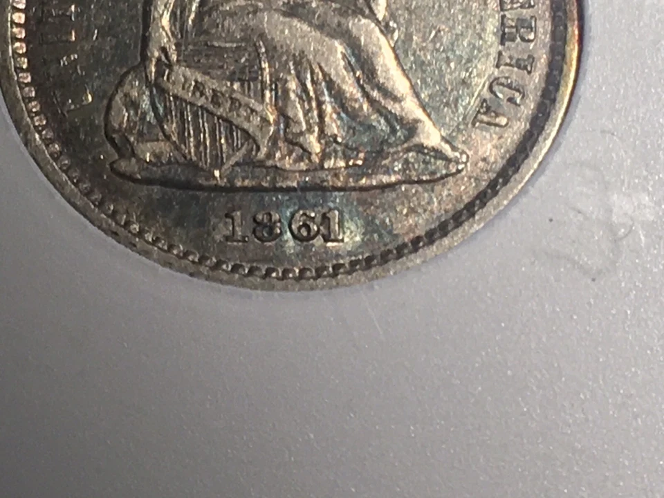 1861/0 Liberty Seated Half Dime ANACS Xf45 BREEN-3102 - Image 4 of 4