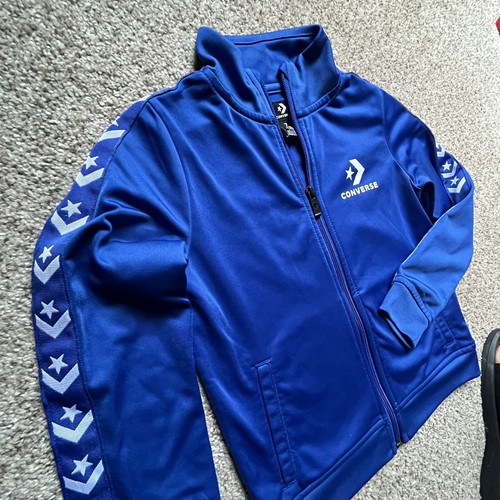 Converse All Star Track Jacket Pockets Youth Boys Size 7 7LGG Blue Athletic - Picture 3 of 13