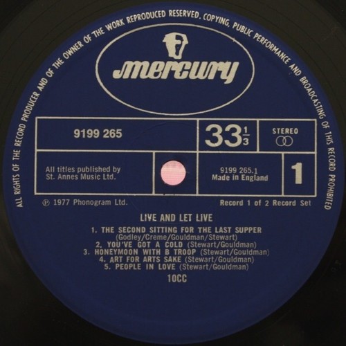 10CC Live And Let Live Vinyl Record Album LP Mercury 1977 1st Rock And Pop Music - Picture 2 of 6