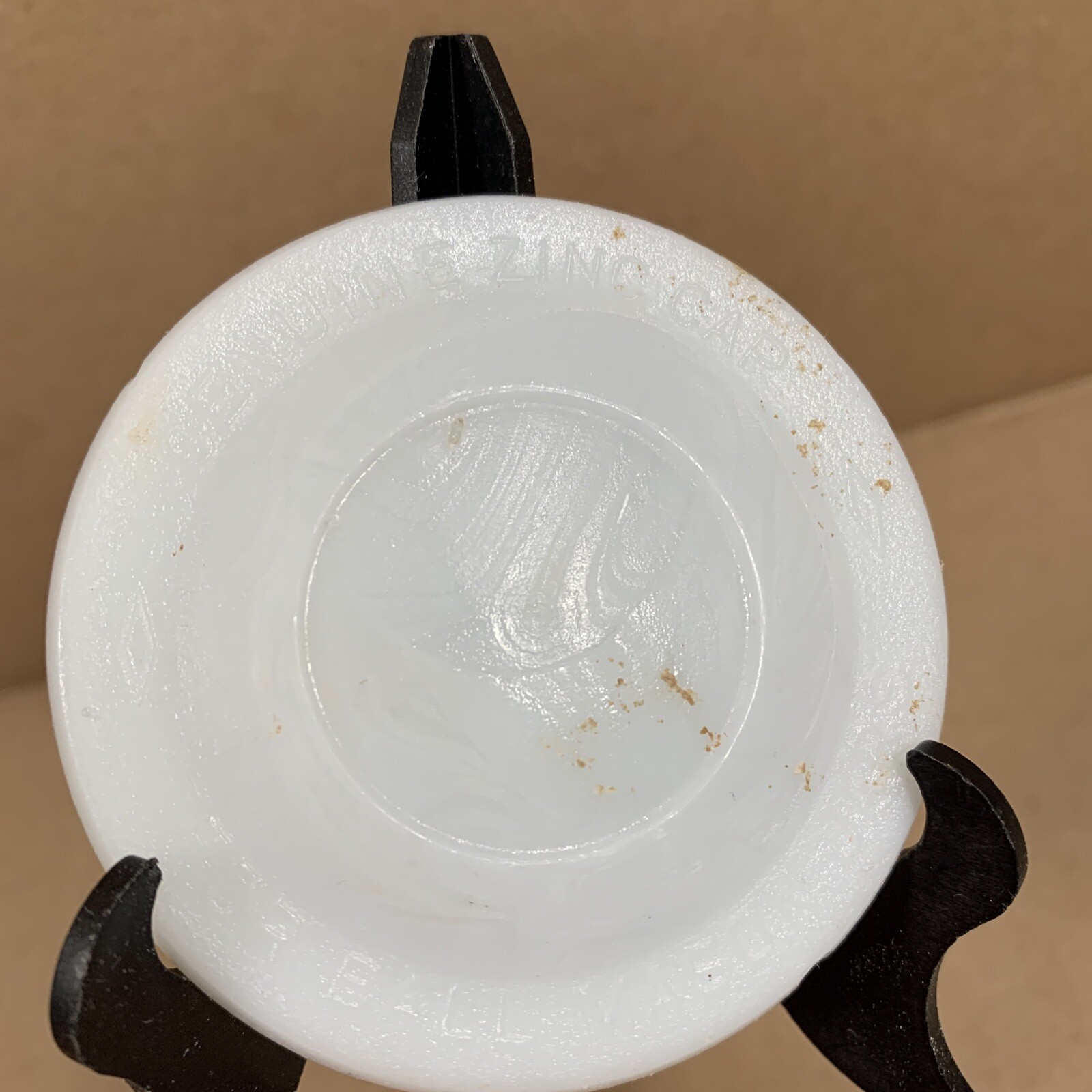 2 Vintage Antique Unbranded Quart Canning Jar Milk Glass 2.5” Diameter