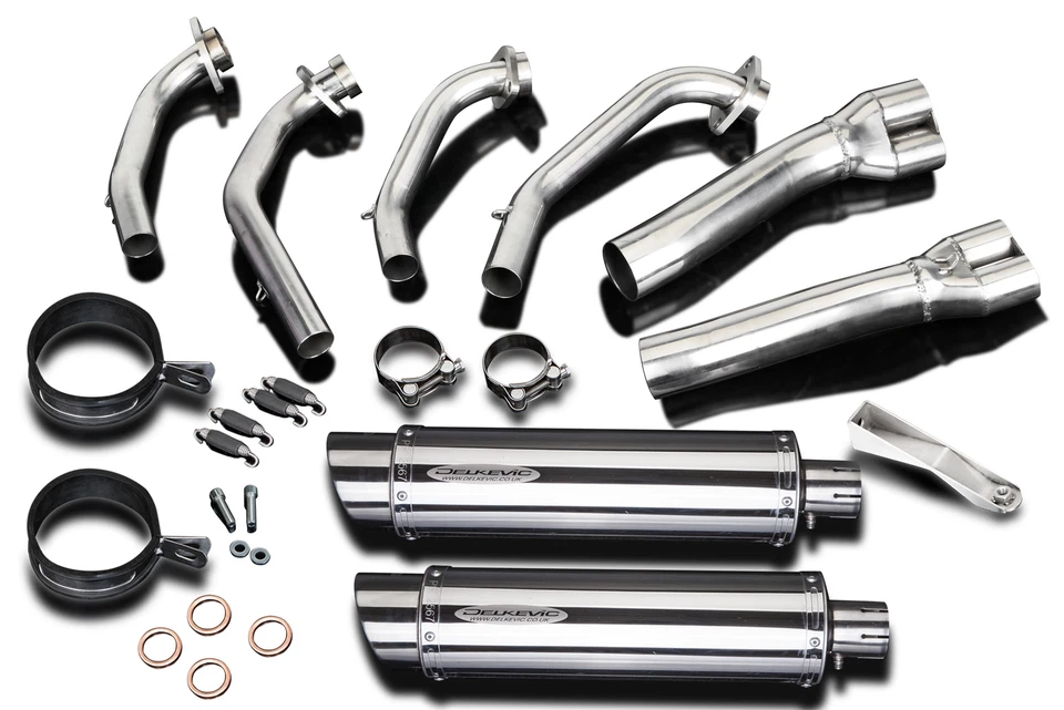 Глушитель из нержавеющей стали 14 дюймов для выхлопной системы Delkevic Complete 4-2 Honda GL1000K Goldwing 75-79 - Изображение 2 из 3