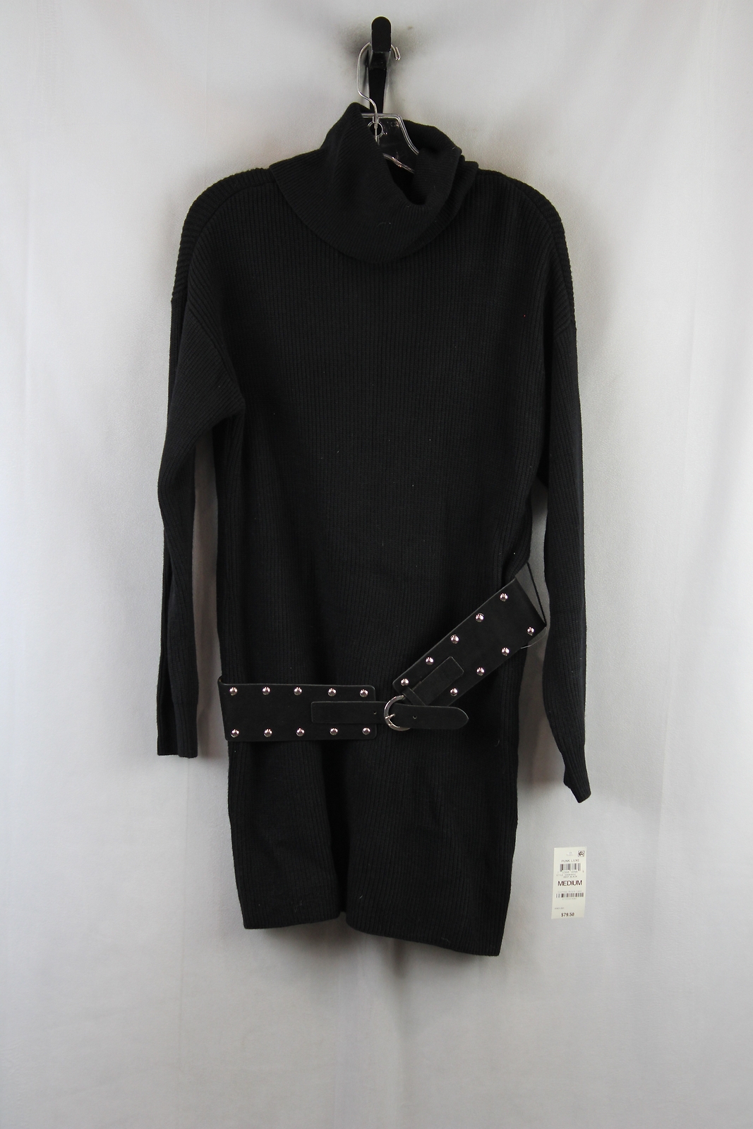 NWT Bar III Women's Black Belted Sweater Dress SZ M eBay