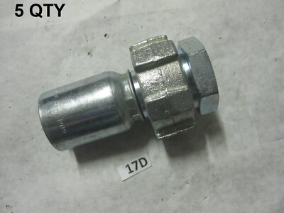 #ad 5 QTY Campbell Steel Viton Seal Hose Stem 3 4 Crimp x 3 4 Female Ground Joint $82.22