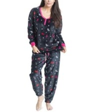 Muk Luks 278098 Printed Dimple Fleece Cozy Pajama Set Medium