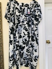 BNWT MARKS & SPENCER COLLECTION CAP SLEEVE TUNIC DRESS SIZE 22 REG DARK BLUE MIX