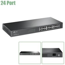 24-Port 10/100/1000Mbps Network LAN Ethernet Gigabit Rackmount Switch PC Laptop