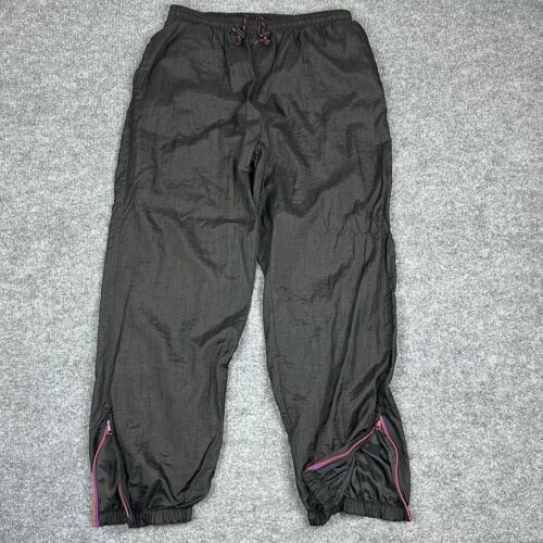 Pantalones de chándal MacGregor de colección para hombre grandes años 80 negros de nailon calentamiento tobillo cremallera jogger