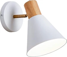 White Adjustable Bedside Wall Lamp/Sconce for Industrial Bedroom, Bathroom, etc.