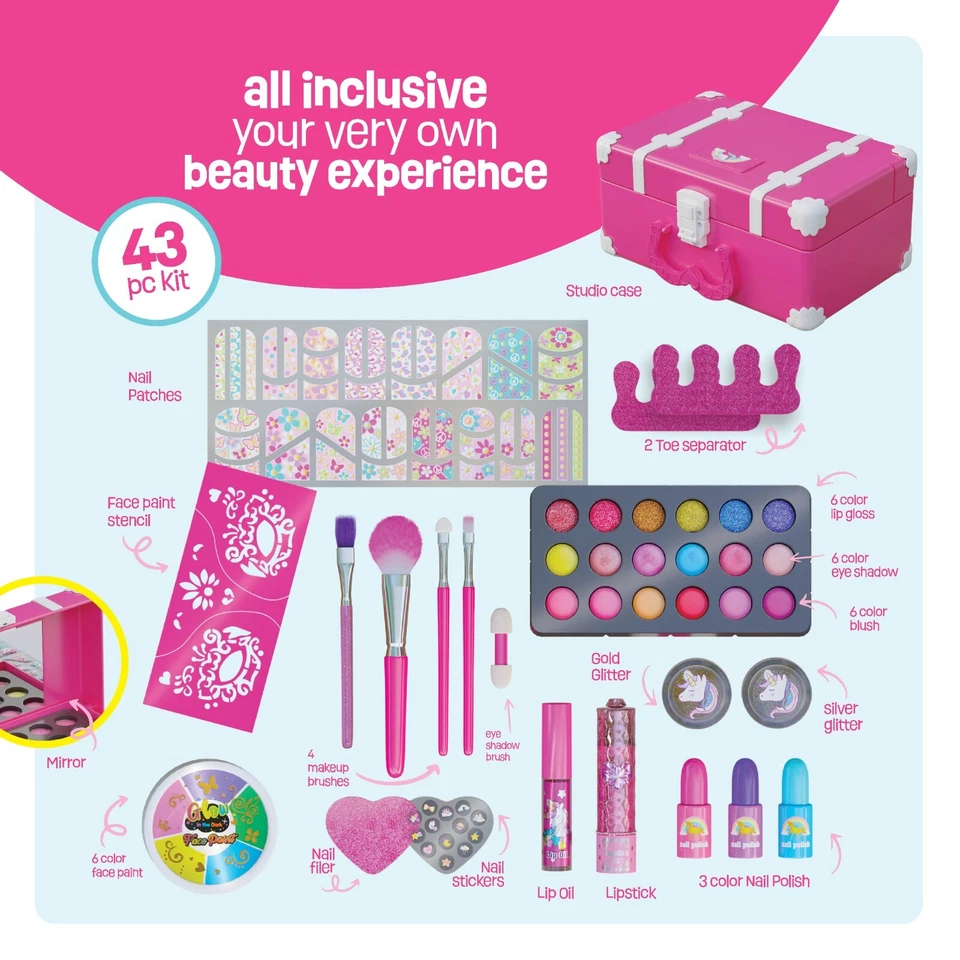 Kit de Maquillaje para Niños para Niñas - 43 Piezas Maquillaje Real Juego de Belleza Fingir Foto 4 de 4