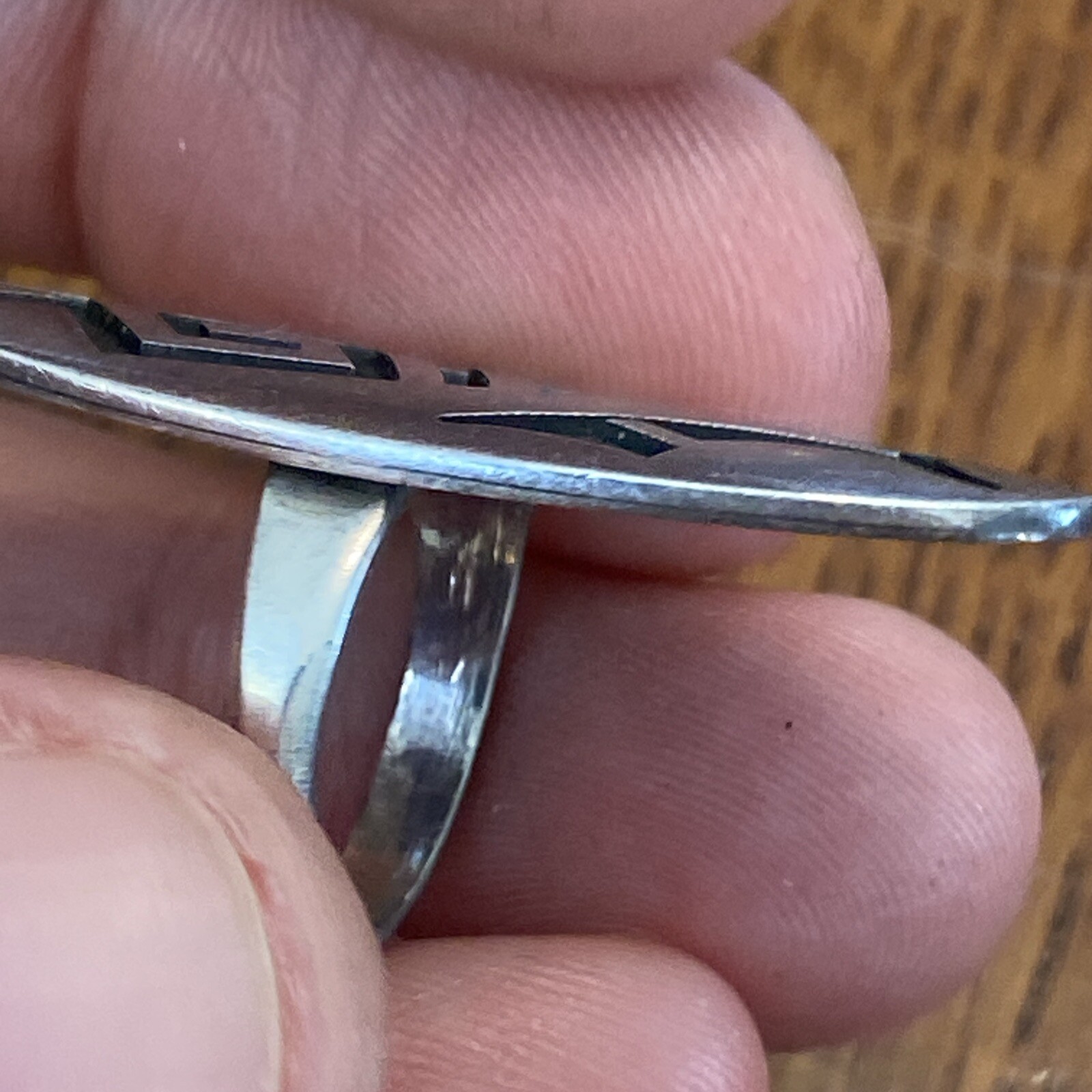 Lawrence Saufkie Hopi Ring Sterling Silver Vintage Superb Design Size 5