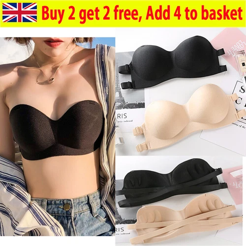 Trägerloser Unsichtbarer Bh Push-Up-Dessous Für Damen Rückenfreie > - Bild 1 von 16