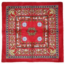 Wholesale Lot of 3 Floral Angel Cherub Red 100 Cotton 22"x22" Bandana