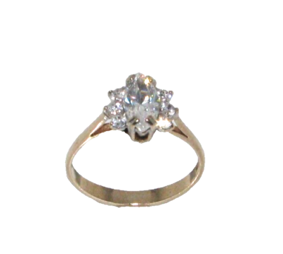 Ladies/Women's 9ct yellow gold & clear stone dress ring UK size O | eBay Ladies/Women's 9ct yellow gold & clear stone dress ring UK size O | eBay