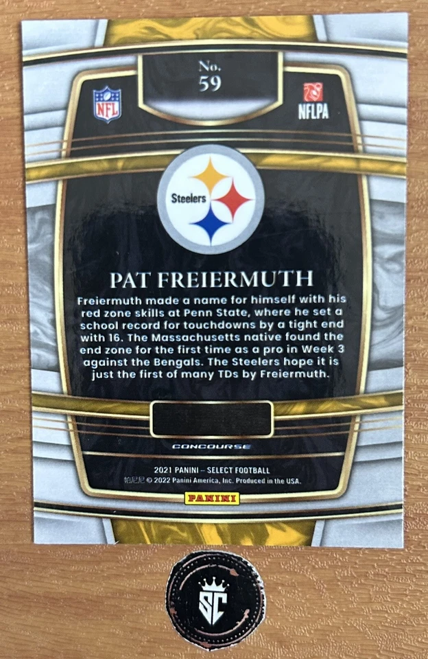 Pat Freiermuth 2021 Panini Select Concourse Base Set Rookie Card #59 Steelers - Image 2 of 2