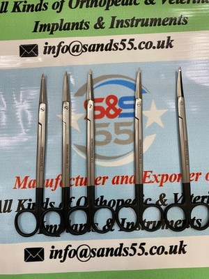 5 x Gorney Facelift Scissors Supercut 7.5'' Curved Surgical Plastic Surgery