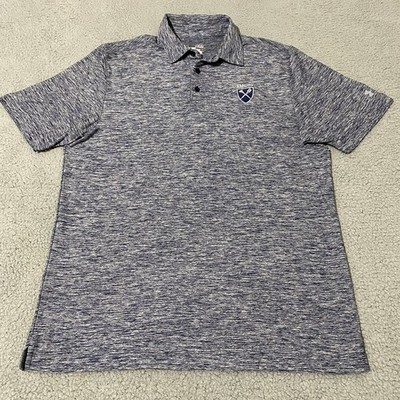 Emory University Eagles Polo Shirt Under Armour Mens Medium Blue Loose Fit Golf