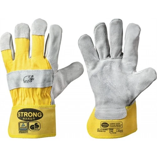1 Pair Work Gloves Cow Split Leather Glove MAMMUT Strong Hand Size 8-12