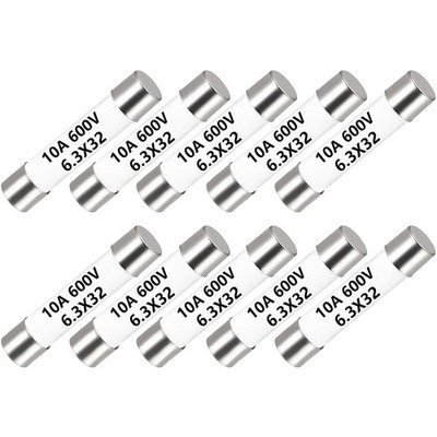 PENGLIN 10PCS DMM Multimeter Fuse Replace 10A 600V, Fuses Fast Blow WHITE 
