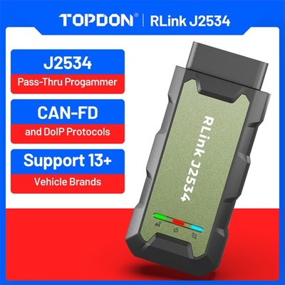 TOPDON RLink J2534 2026 Multi-Protocol PassThru Interface D-PDU/CAN-FD/DoIP