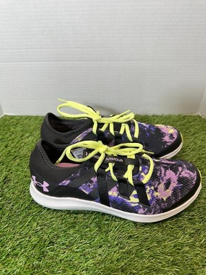 New Under Armour GGS Infinity 3 Shoes Youth 6Y Jet Grey/Pacific Purple Sneaker