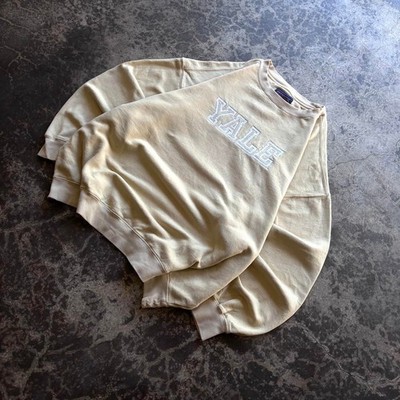 Vintage 90s Jansport Yale University Sweatshirt Embroidered Cream Tan Mens XL