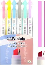 Sun-Star Pen and Marker Ninipie, 6 Colors Set 1 Count Pack of 6 , Assorted