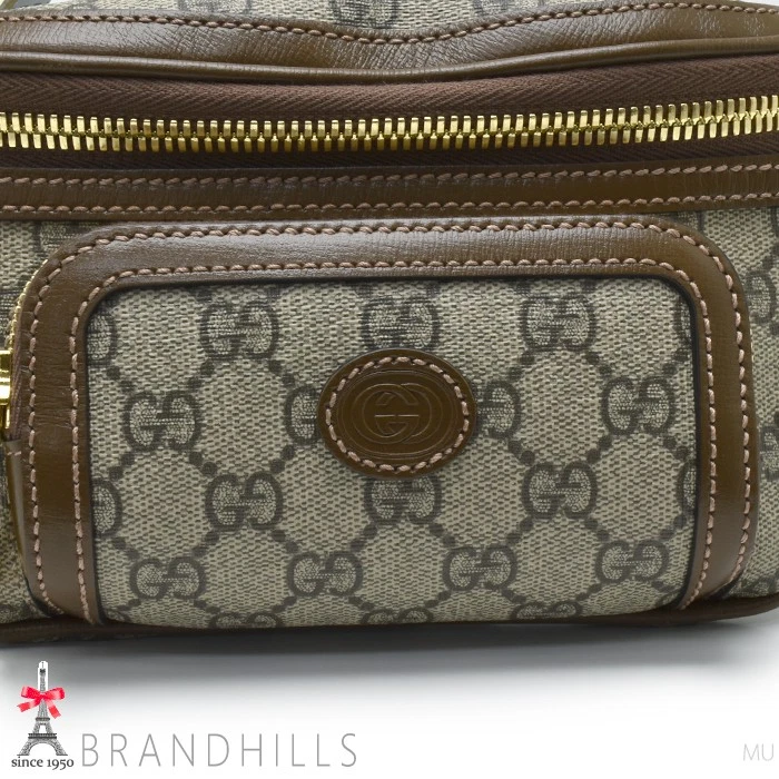 Gucci GG Supreme Beige Ebony Mens Belt Bag 682933