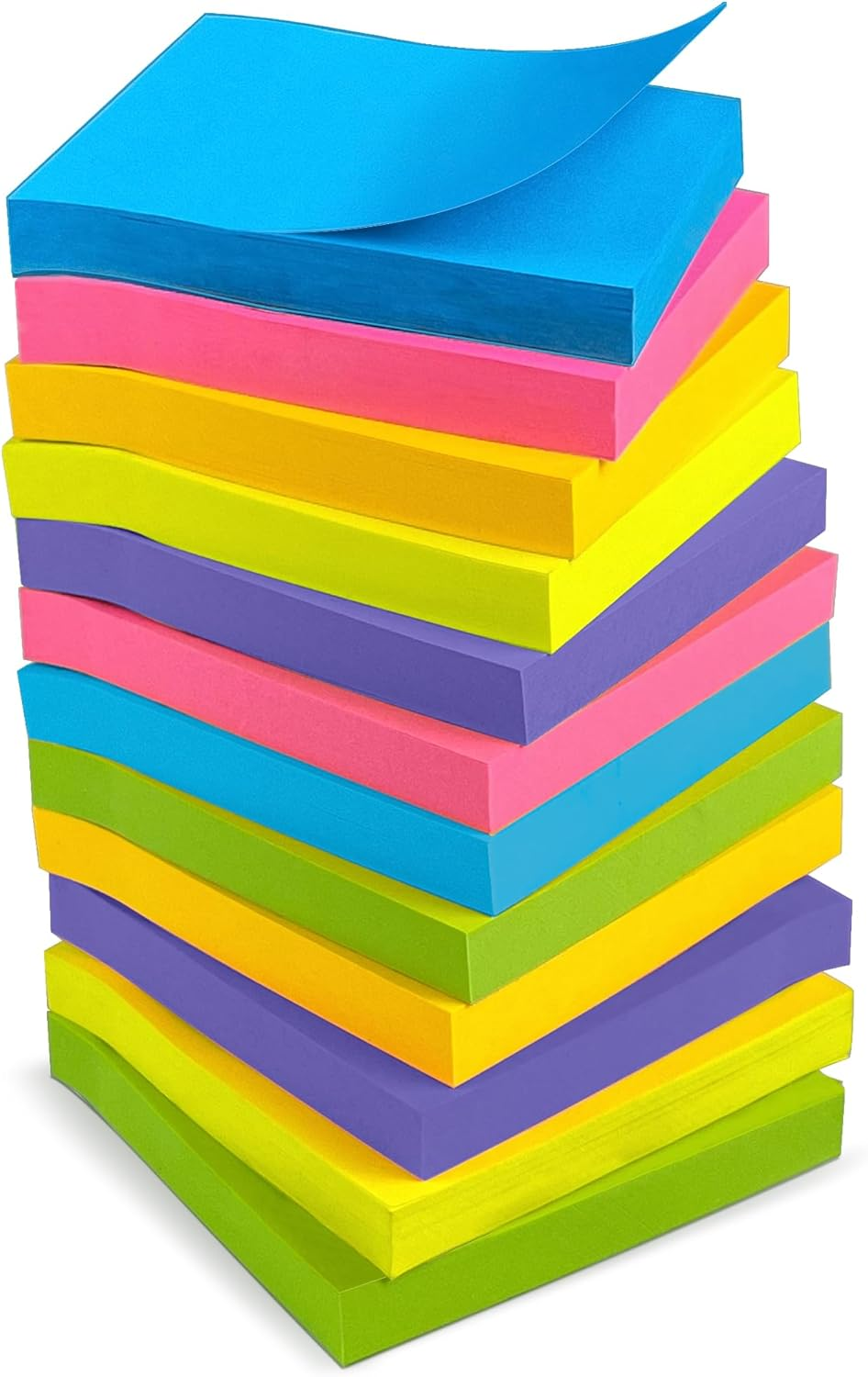 Colorful 3x3 Sticky Notes Bulk Pack of 12 Pads for Office School Home-image