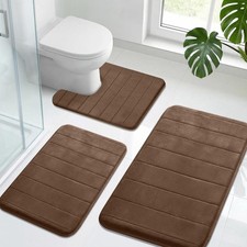 Bathroom Rugs Set 3 Piece, Extra Soft Absorbent Non Slip Memory Foam Bath Mat...