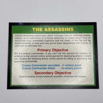 Warhammer 40k 2nd Edition The Assassins Mission Card Games Workshop 1993