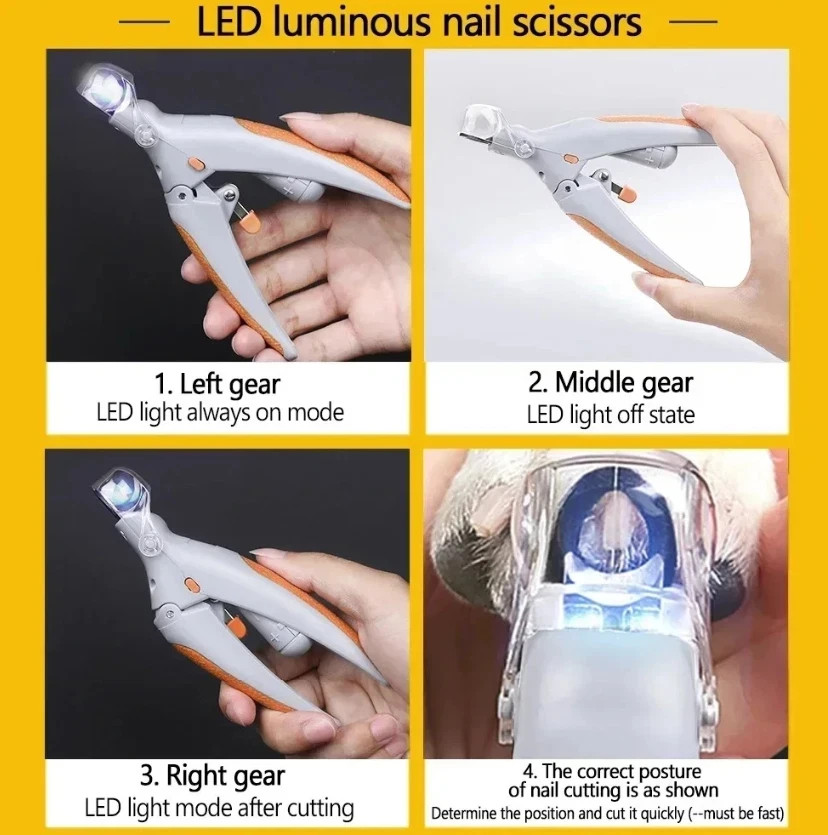 Professional Pet Nail Clipper scissors With LEDLight Cat Dog Nail Clipper Tool*