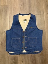Vintage Wrangler Denim Vest Sherpa Lined Size L