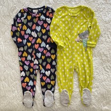 Lot of 2 - Carter's Toddler Blanket Sleeper Fleece Footed Pajamas, 3T