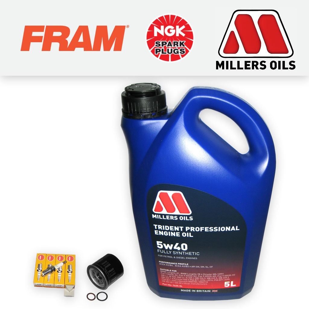 SERVICE KIT for MAZDA MX-5 1.6 1.8 MK1 FRAM OIL FILTER PLUGS +5w40 OIL 1990-1998