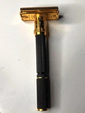 Vintage Gillette Gold P-1 Adjustable Black Beauty Safety Razor