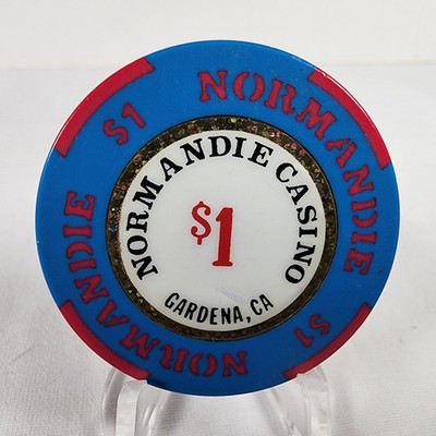Normandie Casino Gardena, CA $1 Poker Gaming Token Chip