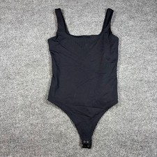 Abercrombie Fitch Bodysuit Womens M Soft A F Collection Black Square Neck