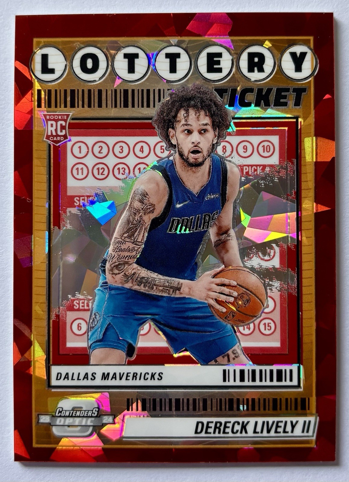 2023-24 Optic Contenders Lottery Ticket Dereck Lively II RC #1 Mavericks /175