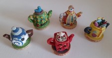 5 Tetley 1996 Miniature Collectables, teapots