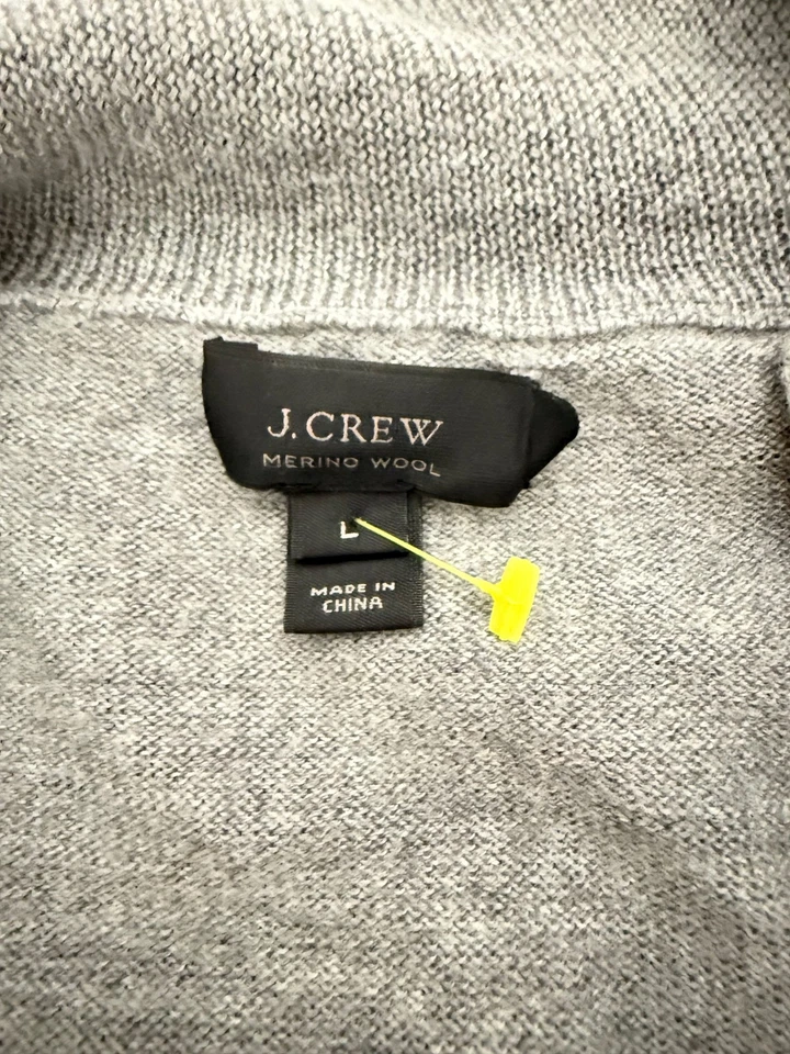 J. CREW gray merino wool 1/2 zip sweater Men's M - Image 2 of 2
