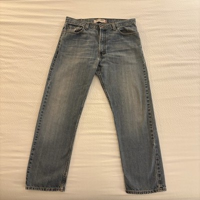 Levis 505 Jeans Mens 36x30 Regular Fit Straight Leg Light Wash