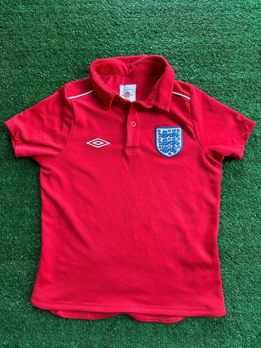 England FC Umbro Red Polo T-Shirt Top Child Boys Years