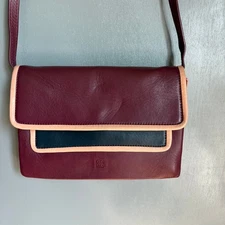 DUDU Women's Leather Handbag Shoulder Bag Small Purse Colorblock Italian Career